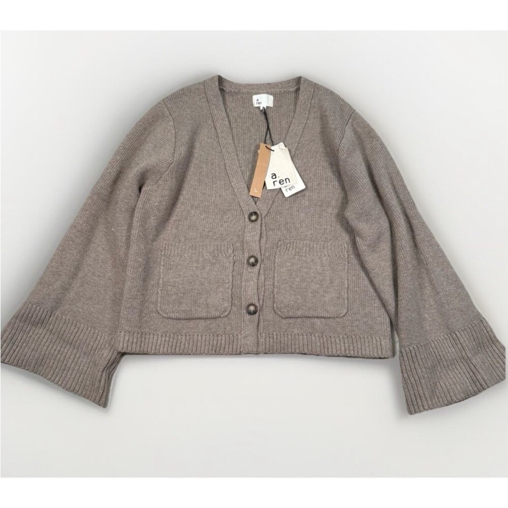 Cashmere THICK Cardigan Sweater Luxury Oversized Boxy Brown Size Small NWT